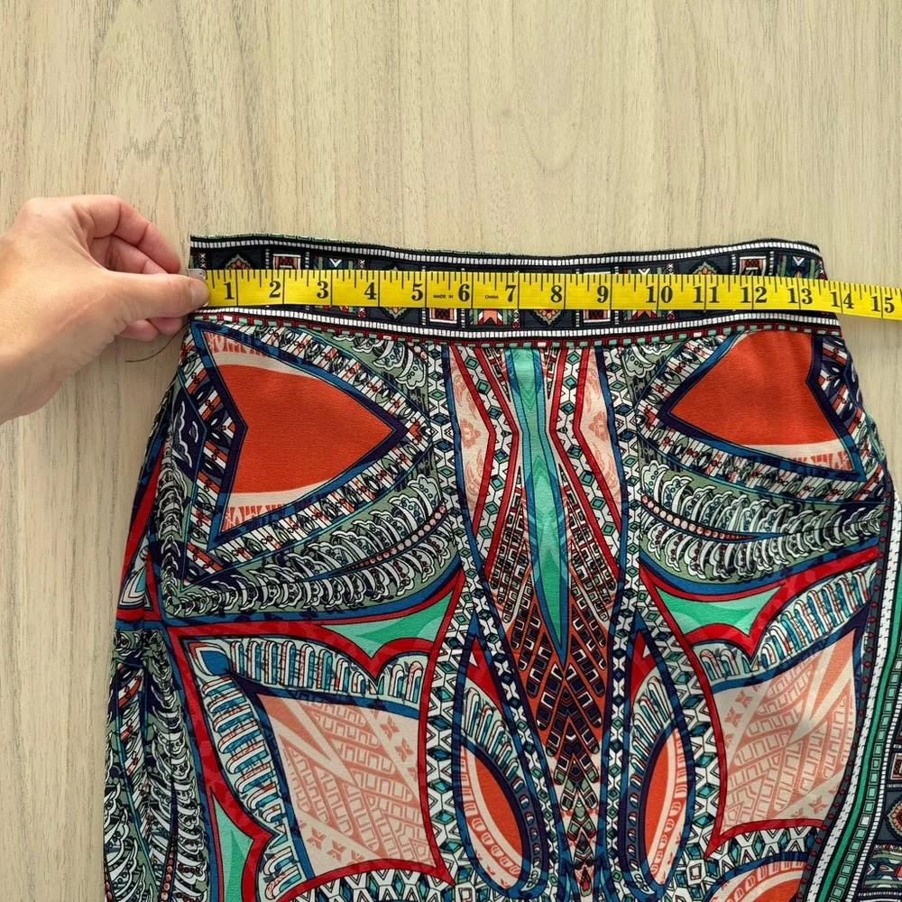 Anthropologie Maeve Geoda printed silk midi skirt - Picture 4 of 14